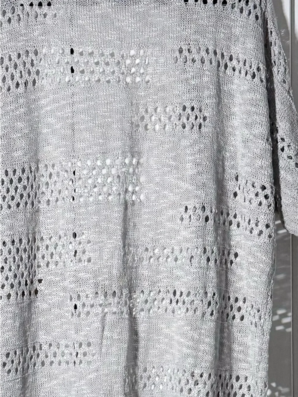 Soft Drapey Crochet Cardigan Lightweight Boho Feminine Layering Sweater - Size L